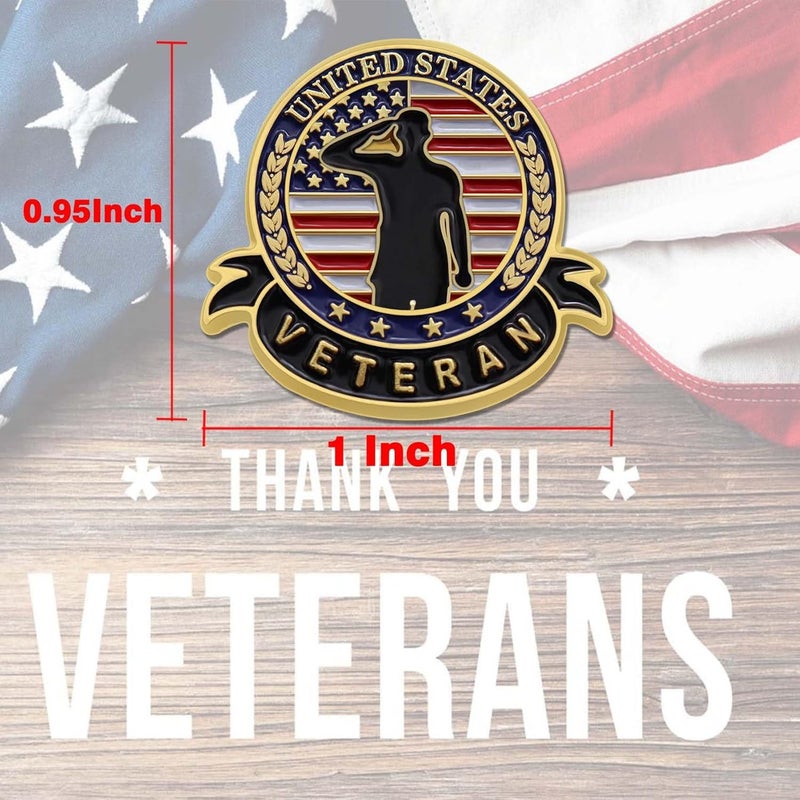 MIDLE Store 10/20/50/100 Pcs US Veteran Pins– Patriotic American Flag Veterans Day Lapel pin Badge Brooch Memorial Day Military Patriotic Decorations Gifts - Image 3
